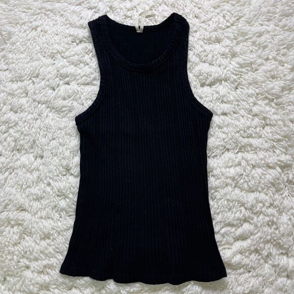 Anthropologie Robin Ribbed Black Tank Top - Picture 2 of 5